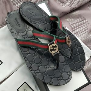 Gucci Web Flip Flops